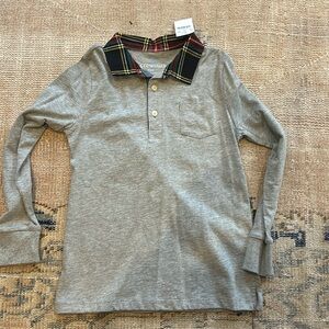 NWT Crewcuts Polo with Tartan Collar